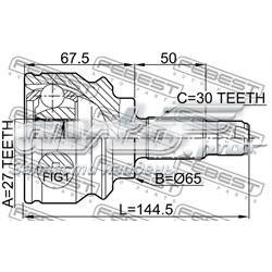 Junta homocinética externa dianteira GKN-Spidan 36789