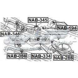 Bloco silencioso de viga traseira (de plataforma veicular) Febest NAB345