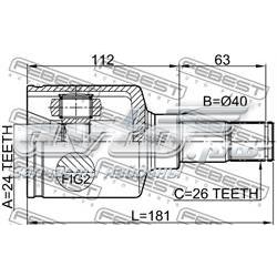 Junta homocinética interna dianteira esquerda Febest 2111TC7LH preço, a partir de 65,46 USD