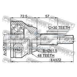 Junta homocinética externa dianteira Febest 0110GSL20A48 preço, a partir de 95,61 USD