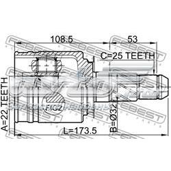 Compre 0211FX35RH Febest Junta homocinética interna dianteira direita
