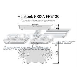 FPE100 Hankook Frixa Sapatas do freio dianteiras de disco