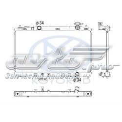 Radiador de esfriamento de motor 1640028690 Toyota