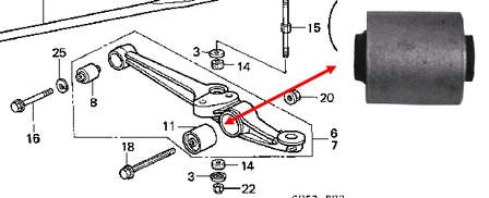 Bloco silencioso dianteiro do braço oscilante inferior Honda 51810SM4004 preço, a partir de 8,38 USD