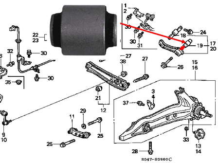 52395SH3004 Honda Bloco silencioso do braço oscilante superior traseiro