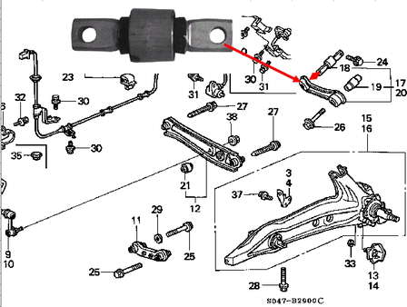 Bloco silencioso do braço oscilante superior traseiro Honda 52393SR3004 preço, a partir de 17,89 USD