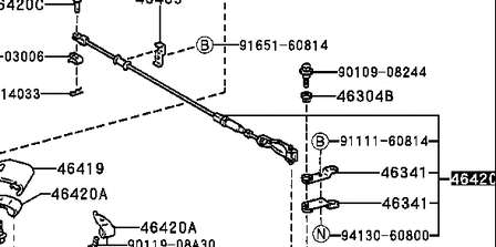 4642060011 Toyota Cabo traseiro direito/esquerdo do freio de estacionamento