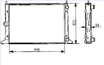 7M0121253B VAG Radiador de esfriamento de motor
