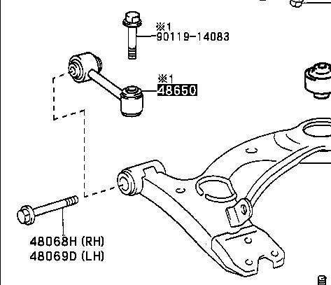 4865020020 Toyota Montante de estabilizador dianteiro