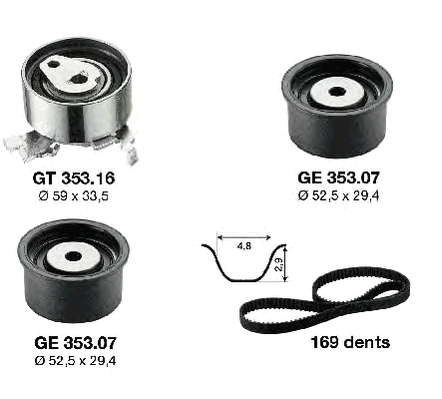 CT800K1 Continental/Siemens Correia do mecanismo de distribuição de gás, kit