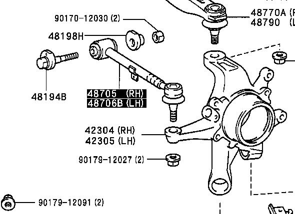 4870530070 Toyota Barra transversal de suspensão traseira