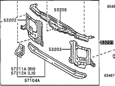  Suporte do radiador montado (painel de montagem de fixação das luzes) Toyota Land Cruiser 100 SUV (J10) (1998 - 2005) 100