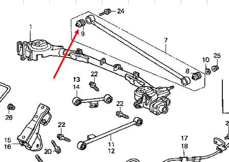 52362SF4003 Honda Bloco silencioso da barra Panhard (de suspensão traseira)