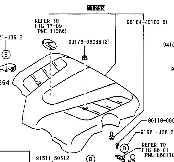 1120950140 Toyota Tampa de motor decorativa