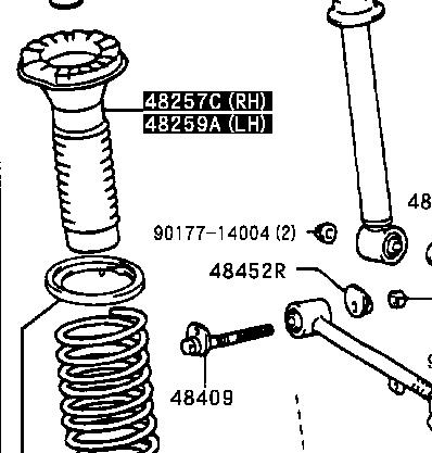 4825750020 Toyota Bota de proteção de amortecedor traseiro