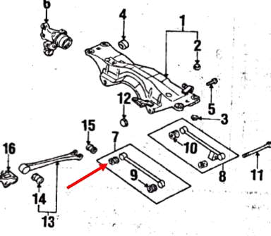 20251AA010 Subaru Bloco silencioso interno traseiro de braço oscilante transversal