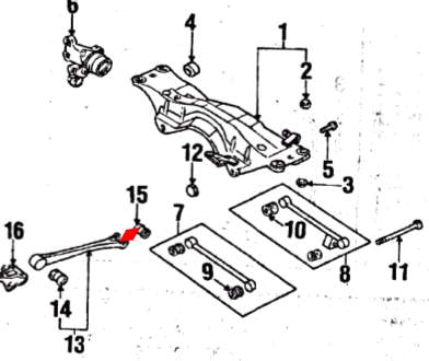 20271AA010 Subaru Bloco silencioso traseiro de braço oscilante traseiro longitudinal