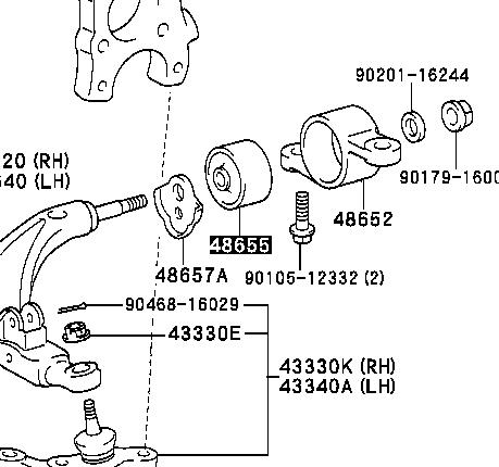 Compre Bloco silencioso dianteiro do braço oscilante inferior Lexus LS 