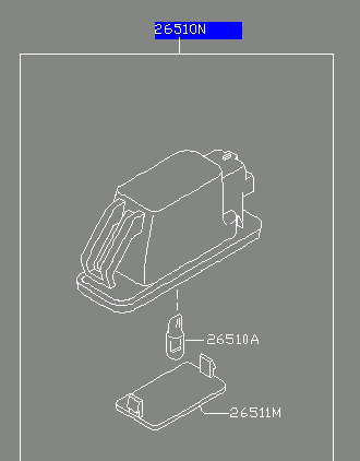 26510AU300 Nissan/Infiniti Lanterna da luz de fundo de matrícula traseira