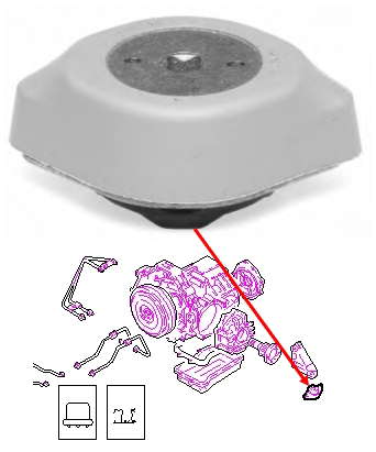 8D0399151J VAG Coxim direito de transmissão (suporte da caixa de mudança)