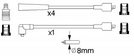 Fios de alta voltagem, kit 5408 NGK