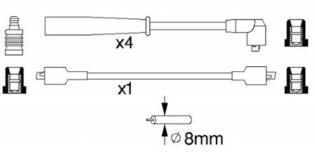 604 NGK Fios de alta voltagem, kit