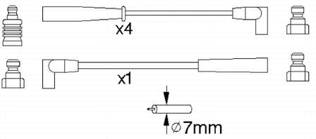 7700742835 Renault (RVI) Fios de alta voltagem, kit