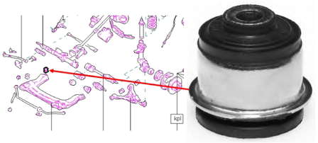 893199419 VAG Bloco silencioso (coxim) de viga dianteira (de plataforma veicular)