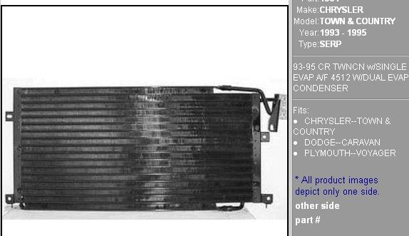 Radiador de aparelho de ar condicionado Chrysler Voyager I ES 