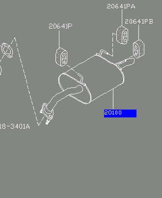 20100AV005 Nissan/Infiniti Silenciador, parte traseira