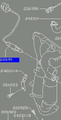 258006462 Nissan/Infiniti Sonda lambda, sensor de oxigênio até o catalisador