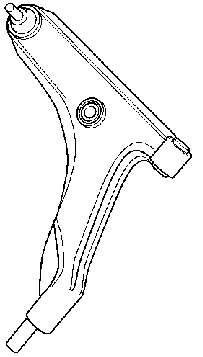 MR911570 Mitsubishi Braço oscilante inferior esquerdo de suspensão dianteira