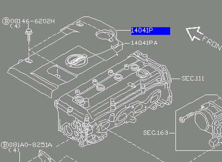 Tampa de motor decorativa para Nissan Primera  P12