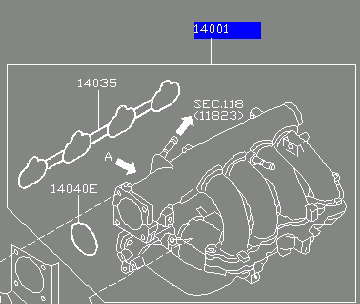 14001WE000 Nissan/Infiniti Tubo coletor de admissão