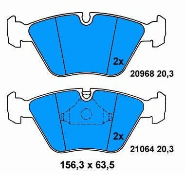 Sapatas do freio dianteiras de disco BMW 34111162535 preço, a partir de 34,28 USD