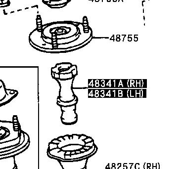 4834150070 Toyota Pára-choque (grade de proteção) de amortecedor traseiro