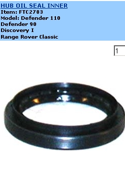 FTC4785 Land Rover Bucim interno de cubo dianteiro