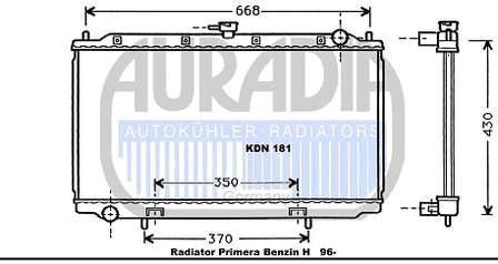 214109F502 Nissan/Infiniti Radiador de esfriamento de motor