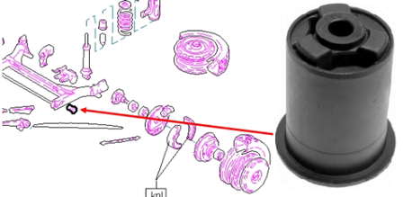 8A0501541 VAG Bloco silencioso de viga traseira (de plataforma veicular)
