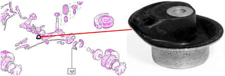 3A0501541 VAG Bloco silencioso de viga traseira (de plataforma veicular)