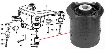 33319059300 BMW Bloco silencioso de viga traseira (de plataforma veicular)