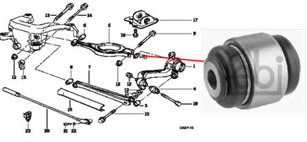 Bloco silencioso do pino de apoio traseiro BMW 33326775551 preço, a partir de 12,31 USD