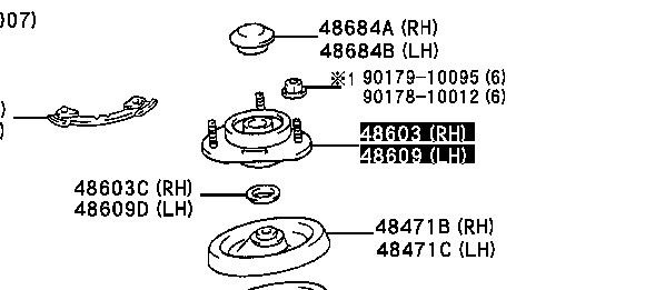 4860905010 Toyota Suporte de amortecedor dianteiro