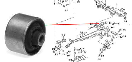4D0511523C VAG Bloco silencioso do braço oscilante inferior traseiro