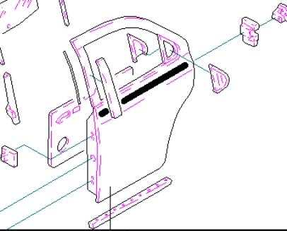60620840 Fiat/Alfa/Lancia Moldura da porta traseira direita