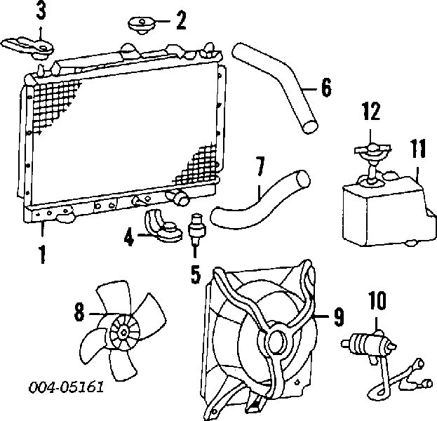 MB538590 Mitsubishi Tanque de expansão do sistema de esfriamento