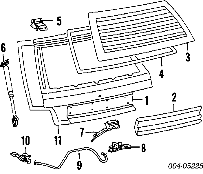 Amortecedor de tampa de porta-malas (de 3ª/5ª porta traseira) para Mitsubishi Colt III C5A