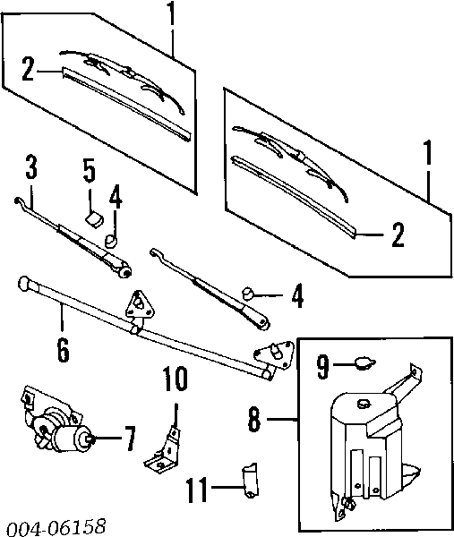 Trapézio de limpador pára-brisas para Mitsubishi Lancer V CBW,CDW