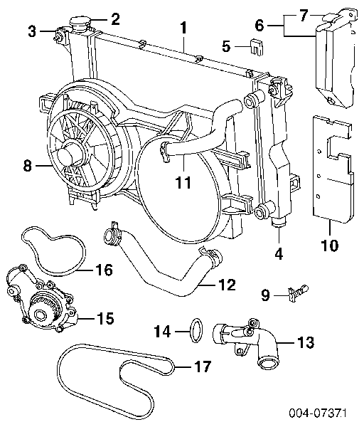 05191925AA Chrysler Radiador de esfriamento de motor