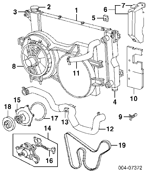 4682587AB Chrysler Radiador de esfriamento de motor
